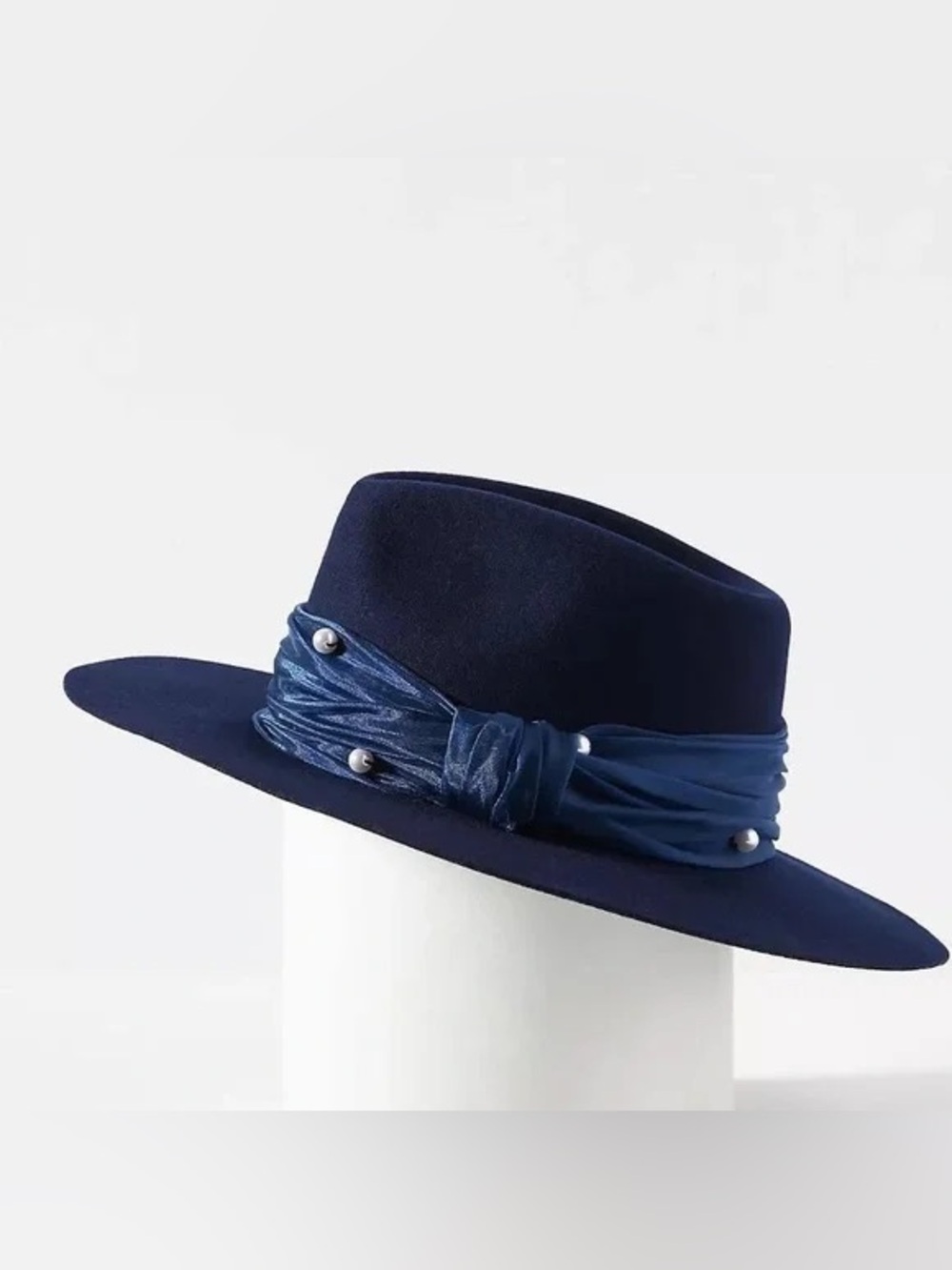 Lele Sadoughi Farrah Pearl Rancher Hat – Navy Blue – One Size (Anthropologie)